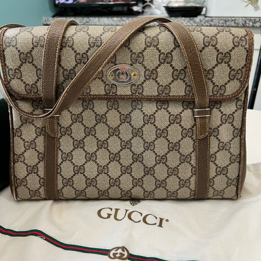 Vintage Gucci Micro GG satchel / small tote style / shoulder bag
